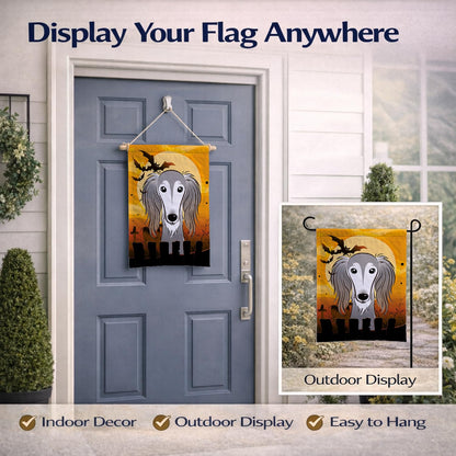 Caroline's Treasures BB1787GF Halloween Saluki Garden Size Flag, Small, Multicolor