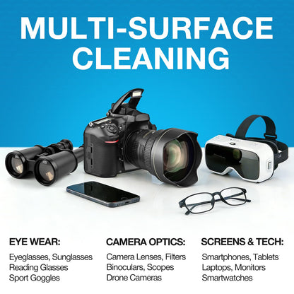 SmoTecQ Glasses Cleaner Kit – Alcohol-Free, Plant-Based Spray + Ultra-Soft Microfiber Cloths for Eyeglasses, Screens & Cameras – 2 x 2oz Spray Bottles + 2 Cloths + Travel Pouch Set 🍁 All In One Marketplace Canada