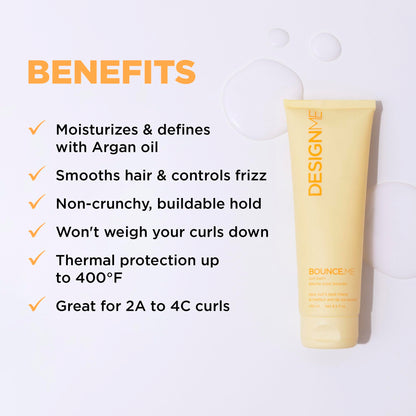 DESIGNME BOUNCE.ME Hair Curling Cream | Curl Enhancer with Argan Oil | Hair Curling Balm Sulfate-free, 250mL 🍁 All In One Marketplace Canada