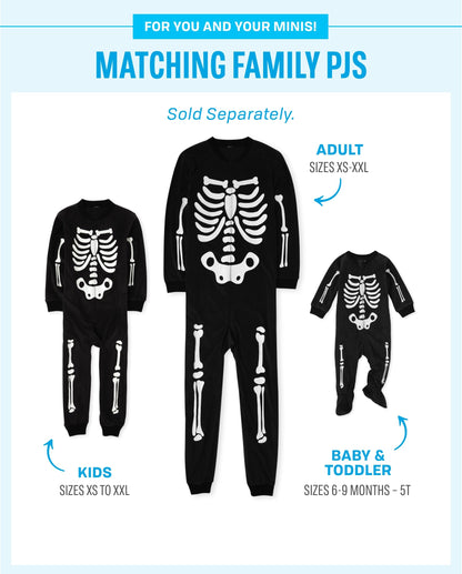 The Children's Place Baby Family Matching, Holiday Pajama Sets, Fleece, Halloween Skeleton, X-Large