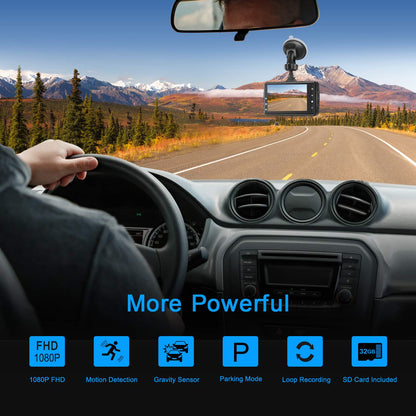 Dash Cam Front with 32G SD Card, BOOGIIO 1080P FHD Car Driving Recorder 3'' IPS Screen 170°Wide Angle Dashboard Camera Aluminum Alloy Case, WDR G-Sensor Parking Monitor Loop Recording Motion Detection 🍁 All In One Marketplace Canada