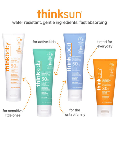 Thinksport SPF 50 plus Mineral Sunscreen, 3 Oz., Natural Sunblock for Sports & Active Use - Water Resistant - Sun Screen for Sun Protection, Pack of 2 🍁 All In One Marketplace Canada