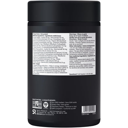 Sports Research® Vitamin B-Complex - Full Spectrum of B Vitamins with Methylated B12 & Folate - Gluten Free · Plant-Based · Non-GMO · Vegan-Friendly Formula - 120 Veggie Softgels 🍁 All In One Marketplace Canada