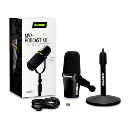Shure MV7+ USB-C & XLR Podcast Dynamic Mic with Stand - Black 🍁 All In One Marketplace Canada