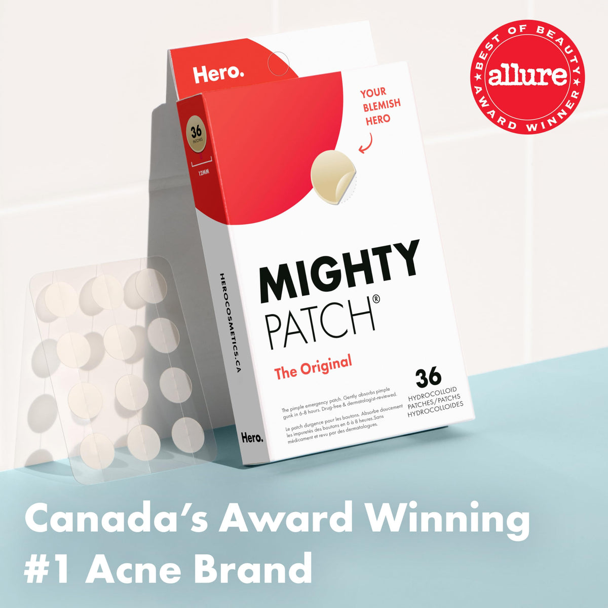 Hero Cosmetics Mighty Patch Original – Hydrocolloid Patch for Pimples, Overnight Acne Blemish & Zit Stickers for Sensitive Skin, 36 Count 🍁 All In One Marketplace Canada