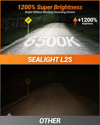 SEALIGHT 2026 Brightest H13 9008 LED Headlight Bulbs, 90,000LM 1200% Brighter, 6500K Cool White, 1:1 Halogen Size Wireless, 3 Min Plug and Play Halogen Replacement Conversion Kit, Pack of 2 🍁 All In One Marketplace Canada