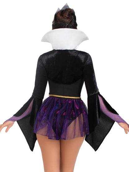 Leg Avenue Womens 4 Pc Poison Apple Queen Halloween Costume for Women, Black/Purple, Small