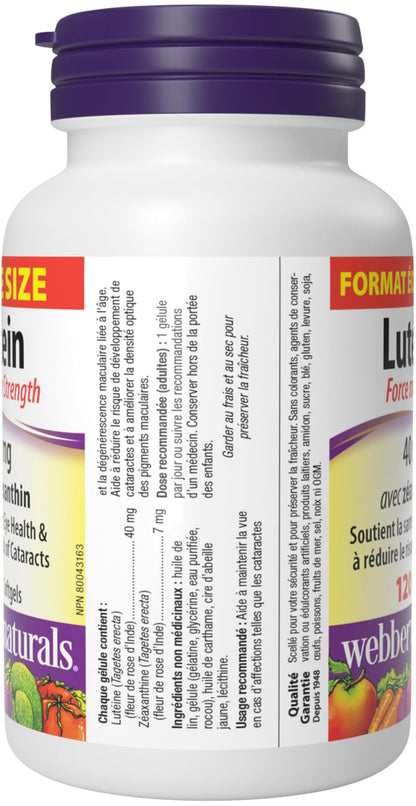 Webber Naturals Lutein 40 mg, 120 Softgels, Maximum Strength Eye Support Supplement with Zeaxanthin 🍁 All In One Marketplace Canada