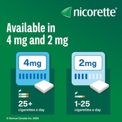 Nicorette Gum, Nicotine 4 Mg, Spearmint Flavour, Quit Smoking Aid And Smoking Cessation Aid, 210 Count 🍁 All In One Marketplace Canada