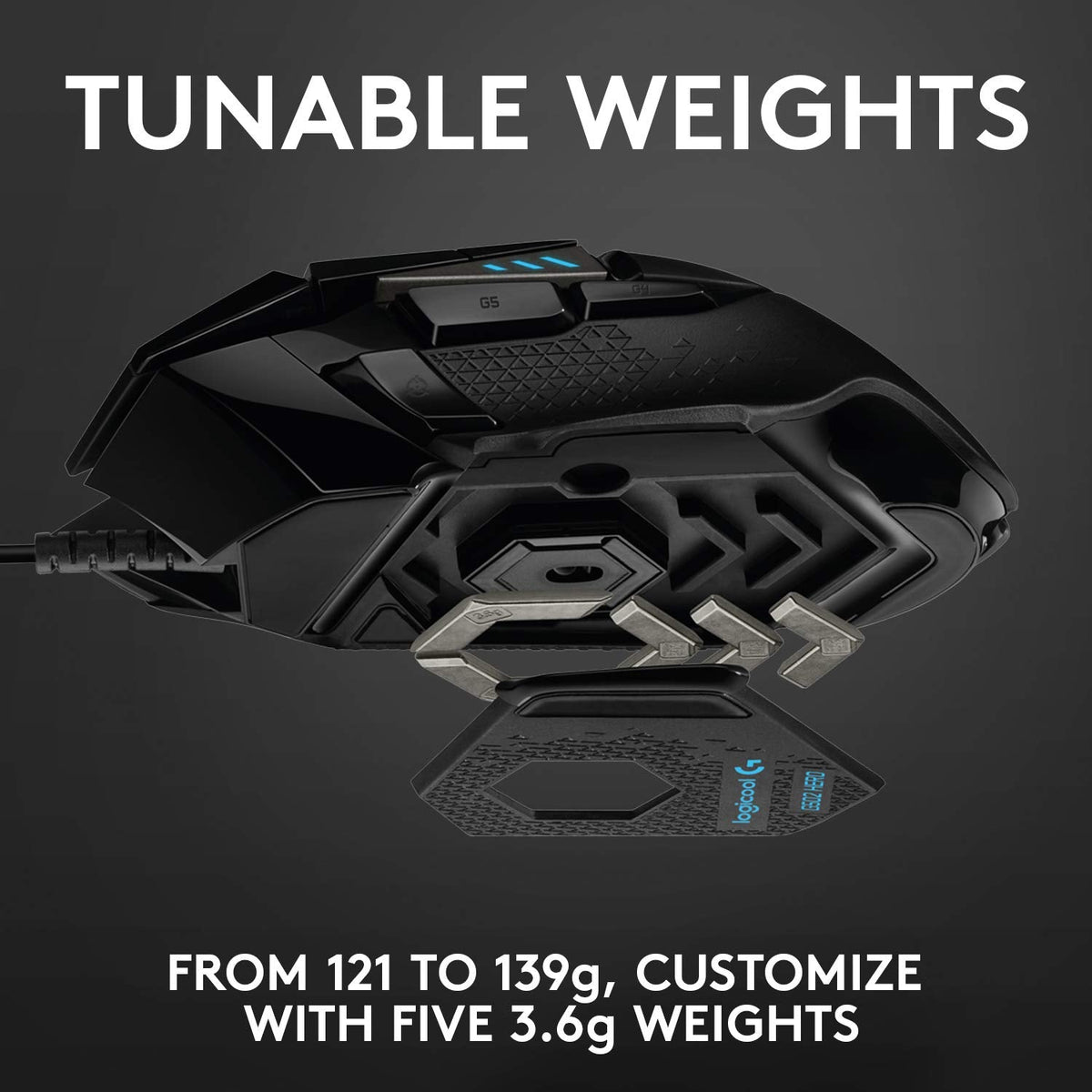 Logitech G502 Hero High Performance Wired Gaming Mouse, Hero 25K Sensor, 25,600 DPI, RGB, Adjustable Weights, 11 Programmable Buttons, On-Board Memory, PC/Mac, Black 🍁 All In One Marketplace Canada