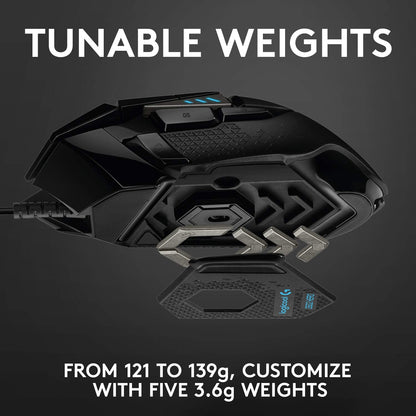 Logitech G502 Hero High Performance Wired Gaming Mouse, Hero 25K Sensor, 25,600 DPI, RGB, Adjustable Weights, 11 Programmable Buttons, On-Board Memory, PC/Mac, Black 🍁 All In One Marketplace Canada
