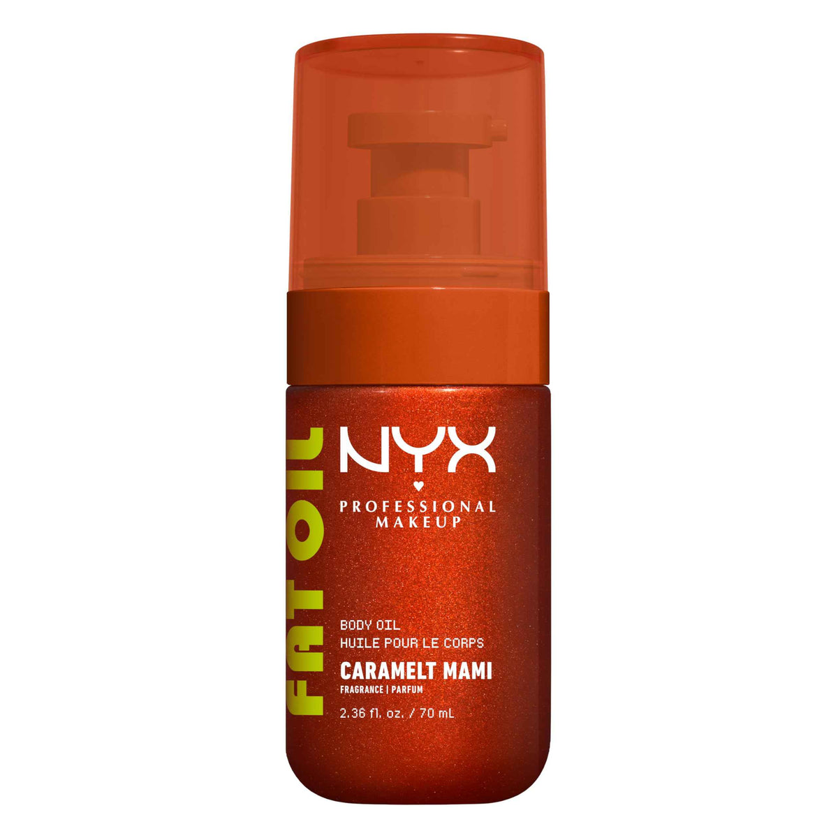 NYX Professional Makeup Fat Oil Body Oil, 24 HR Hydration, Bronze Glowy Finish, Non-Sticky High-Shine Vegan Formula, Shimmering Skin Glow, Caramelt Mami: Caramel & Pistachio Scent, 70 ml 🍁 All In One Marketplace Canada