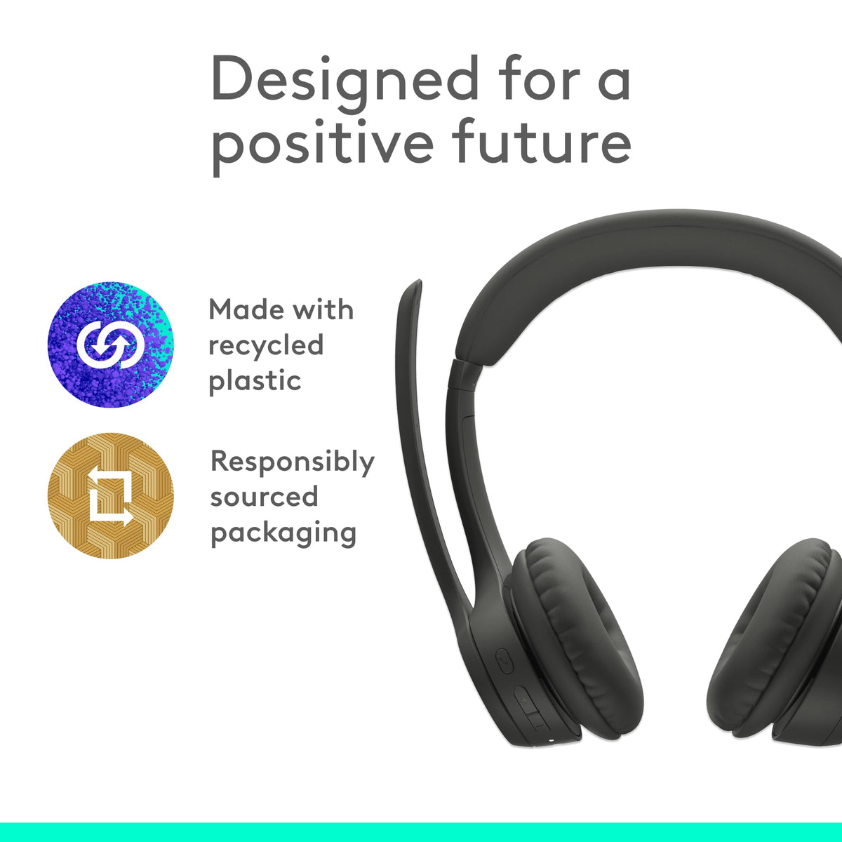 Logitech Zone 301 Wireless Bluetooth Headset with Noise-Canceling Microphone, Compatible with Windows, Mac, Chrome, Linux, iOS, iPadOS, Android – Graphite 🍁 All In One Marketplace Canada