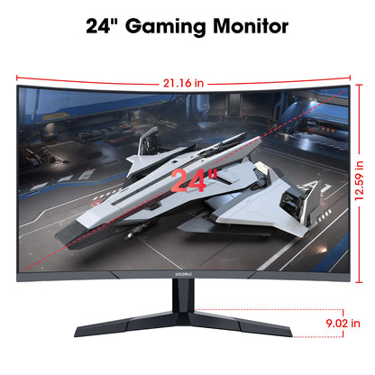 KOORUI 24 Inch Curved Gaming Monitor, 180Hz 1080P 1500R, Adaptive Sync, HDR 🍁 All In One Marketplace Canada
