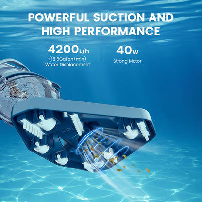 Enhulk Pool Vacuum for Above Ground Pool with Powerful Suction up to 18.5 gallons/min, Running time up to 1H, Handheld Rechargeable Pool Cleaner with a Telescopic Pole, PC10 🍁 All In One Marketplace Canada