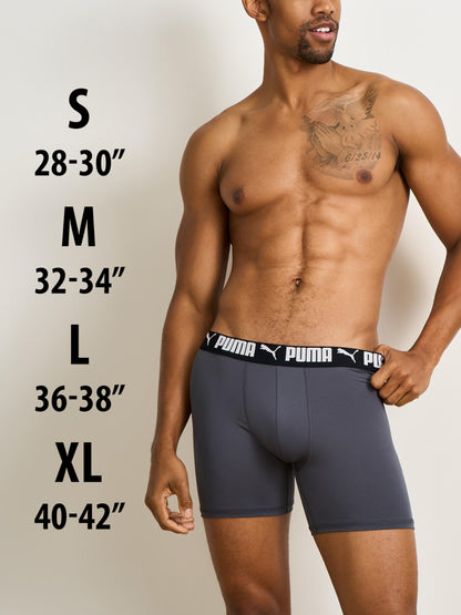 Puma Men's 4 Pack Active Stretch Boxer Briefs, Black/Grey, Medium 🍁 All In One Marketplace Canada