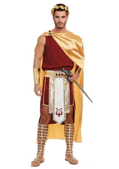 Dreamgirl Mens Apollo Costume, Adult Greek God Halloween Costume 2X-Large