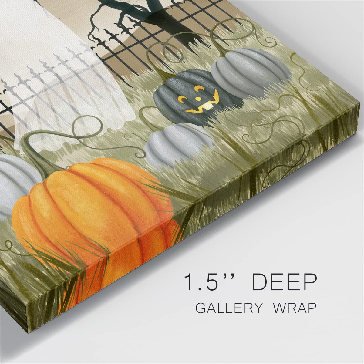 Renditions Gallery Modern Canvas Wall Art Pictures for Office Decorations Halloween Hunted Pumpkin Patch Premium Wall Hanging Wooden Artwork for Livingroom Kitchen Paintings - 32"X32" LT508