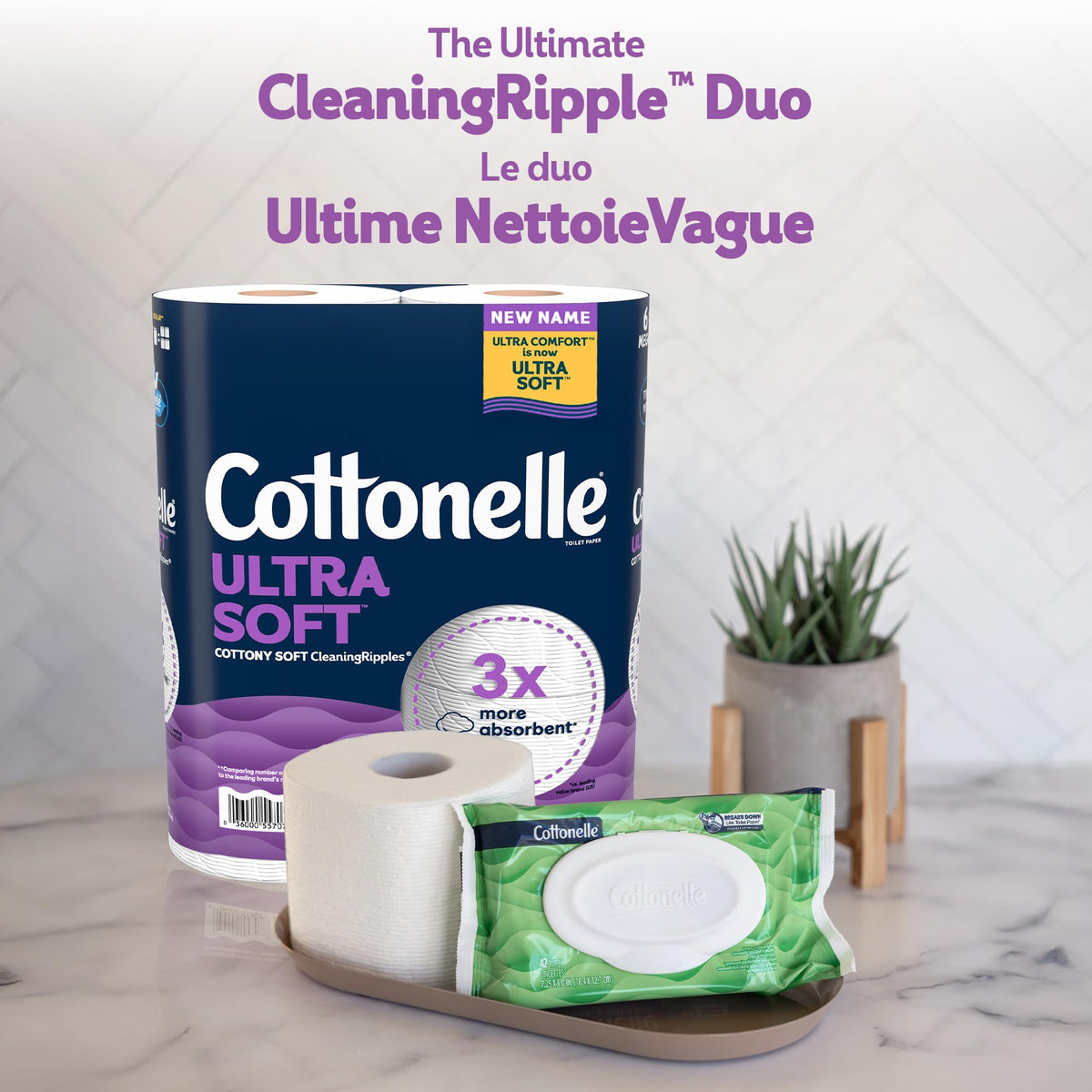 Cottonelle Toilet Paper, 36 Mega Rolls = 144 Regular Rolls (2 Packs of 18), Ultra Soft (Formerly Ultra Comfort), Soft Bathroom Tissue, 244 Sheets per Roll, Packaging May Vary 🍁 All In One Marketplace Canada