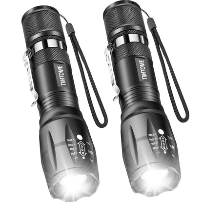 LED Flashlight, Ultra Bright XML T6 Handheld Flashlights - High Lumen, Zoomable, 5 Modes, Water-Resistant - Perfect for Camping Biking Home Emergency or Gift-Giving（2 Pack） 🍁 All In One Marketplace Canada