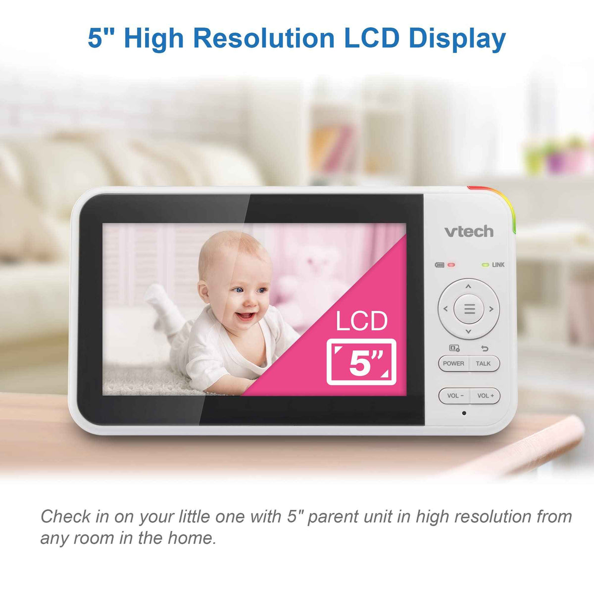 VTech VM924 Pan & Tilt Video Baby Monitor, 5" LCD Screen, Up to 17 Hrs Video Battery Life, Plug & Play, 1.33x Zoom, Night Vision, Up to 1000ft Range, Soothing Sounds, 2-Way Talk, Secured Transmission 🍁 All In One Marketplace Canada