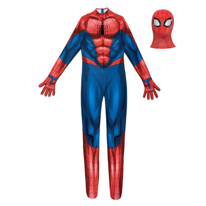 MARVEL Spider-Man Official Adult Deluxe Zentai Halloween Costume - Stretch Spandex with Hidden Zippers and Wrist Slits (L)