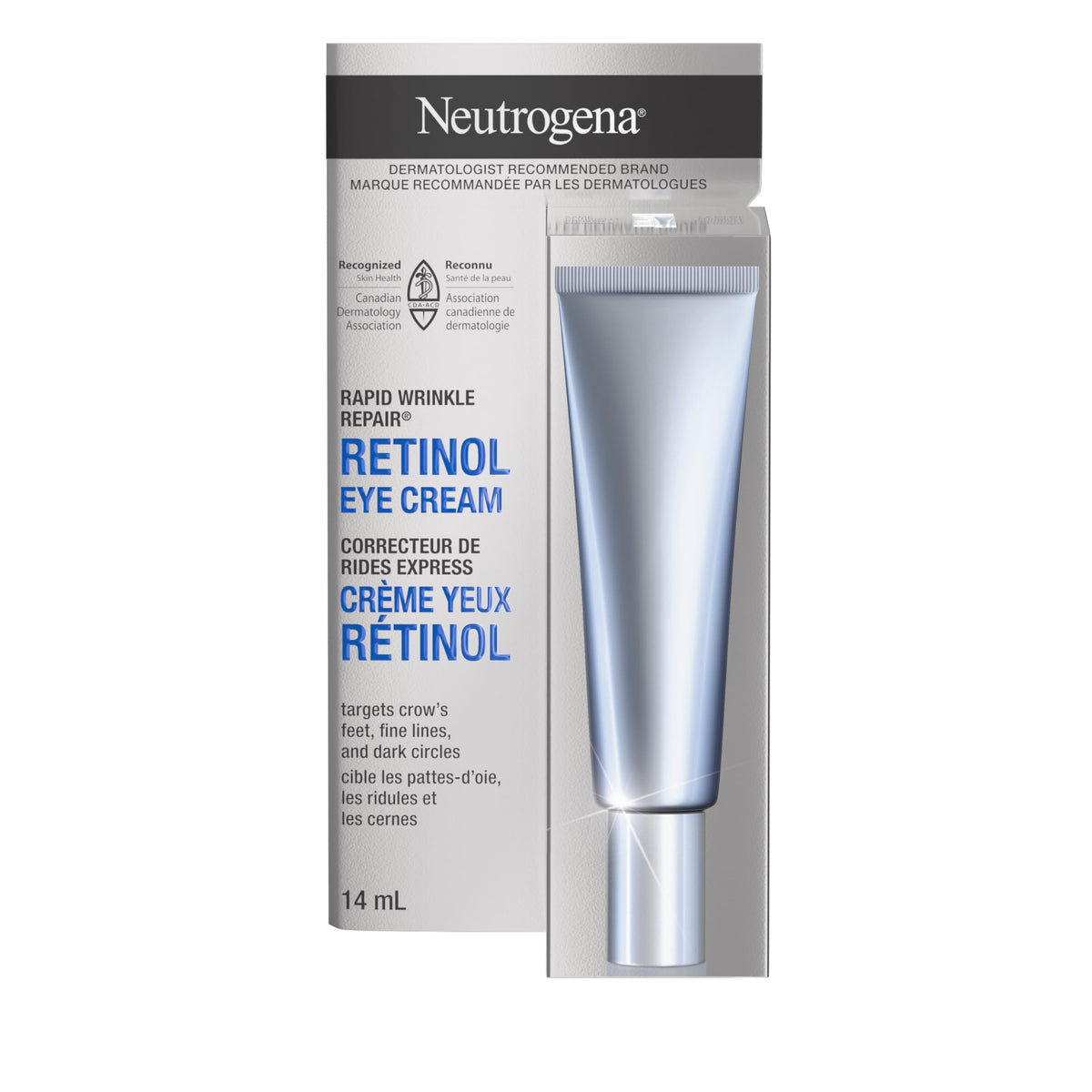 Neutrogena Rapid Wrinkle Repair Regenerating Cream - Retinol Face & Eye Moisturizer - Hyaluronic Acid Serum - 14 mL 🍁 All In One Marketplace Canada