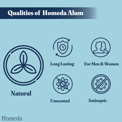 Homeda Alum Block for Shaving, Alum Stone Deodrant for Face (100g), Piedra De Alumbre Natural Bar for Underarm, Fitkari - Allum Rock with Storage Case (1 Piece) 🍁 All In One Marketplace Canada