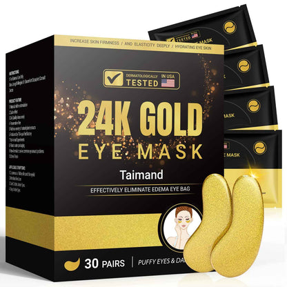 Under Eye Patches (30 Pairs), 24k Gold Eye Patches for Women and Men, Bachelorette Party Favors, Birthday Gift for Women - Skincare Self Care - USA Tested 🍁 All In One Marketplace Canada