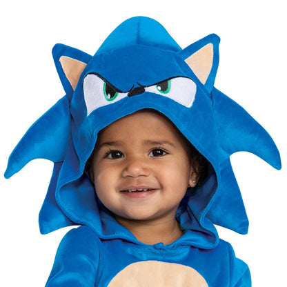 Sonic Costume for Toddlers, Official Sonic Movie 3 Posh Halloween Costume with Detachable Tail, Toddler Size (12-18 Mth)