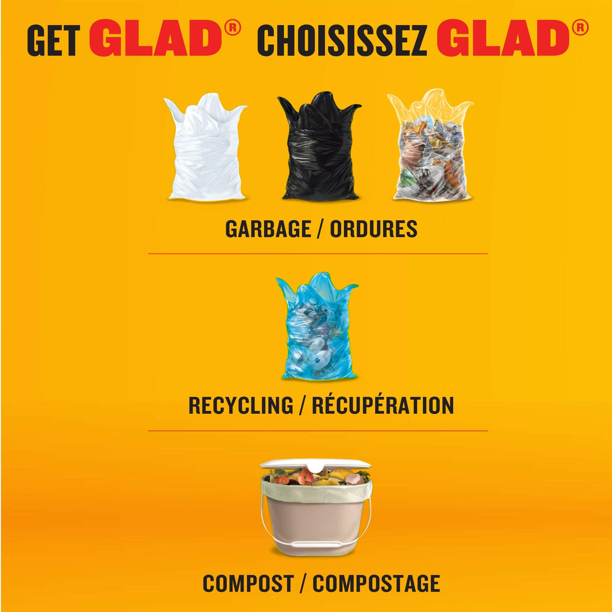 Glad White Garbage Bags - Tall 45 Litres - Febreze Fresh Clean Scent, 160 Trash Bags, Value Pack, Made in Canada of Global Components 🍁 All In One Marketplace Canada