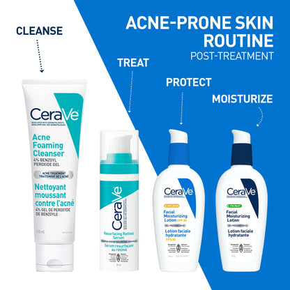 CeraVe 4% Benzoyl Peroxide Acne Treatment Foaming Cleanser Face & Body Wash, with Hyaluronic Acid and Niacinamide. Helps Clear Acne Pimples and prevent breakouts. Gentle Gel, Fragrance-Free, 150ML 🍁 All In One Marketplace Canada