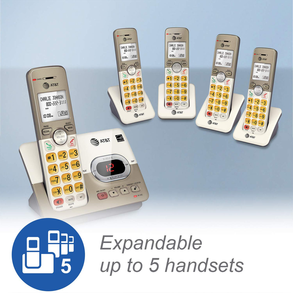 AT&T EL52203 2-Handsets Cordless Phone System with Answering System, Caller ID/Call Waiting - DECT 6.0 - Upto 14 Minutes Recording Time 🍁 All In One Marketplace Canada