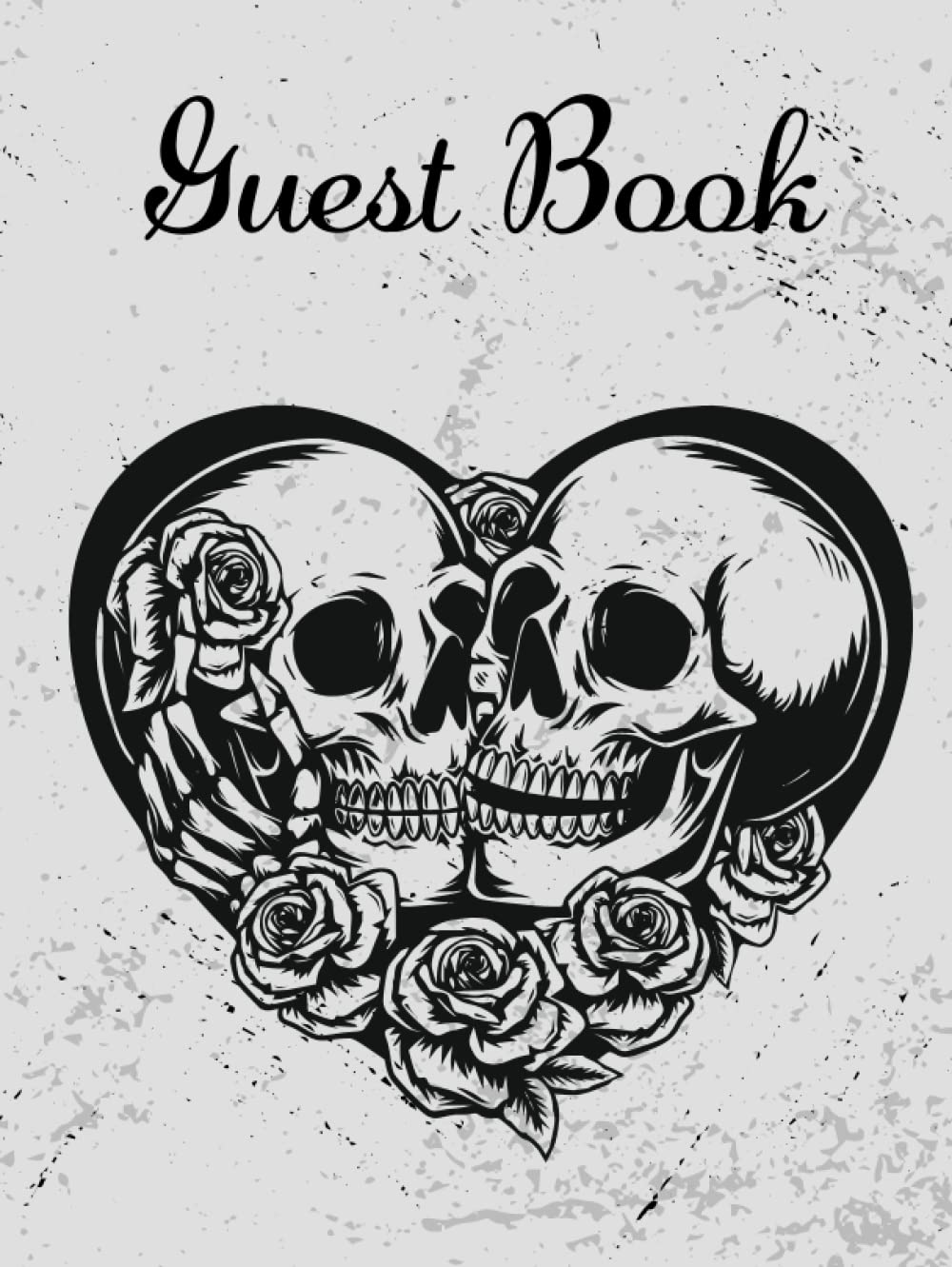 Guest Book: A Beautiful Halloween Wedding Guest Book with Gothic Flowers and Skull Design