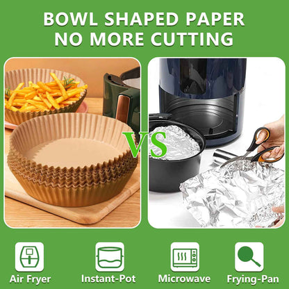 200pcs Air Fryer Disposable Paper Liner, Non-Stick Disposable Air Fryer Parchment Paper Liners, Baking Paper for Air Fryer Oil-Proof, Water-Proof, Food Grade Parchment（6.3" in Bottom, 7.9" on top） 🍁 All In One Marketplace Canada