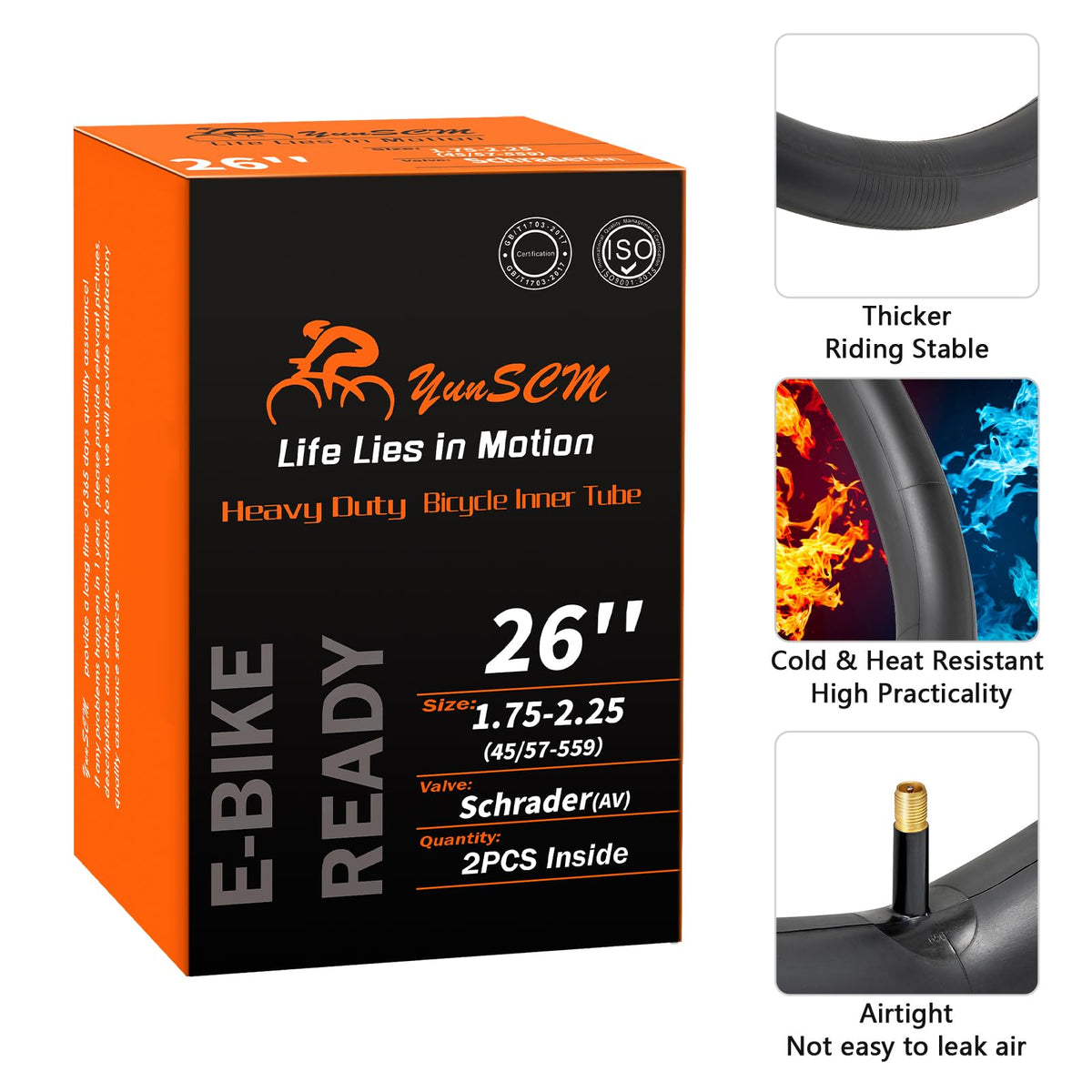 2-PCS 26" Heavy Duty Bike Tubes 26x1.75/1.95/2.0/2.1/2.125/2.20/2.25 AV32MM 26 Heavy Duty Bicycle Tubes Compatible with 26x1.75 26x1.95 26x2.10 26x2.0 26x2.125 26x2.2 26x2.25 Tire Tubes Schrader Valve 🍁 All In One Marketplace Canada