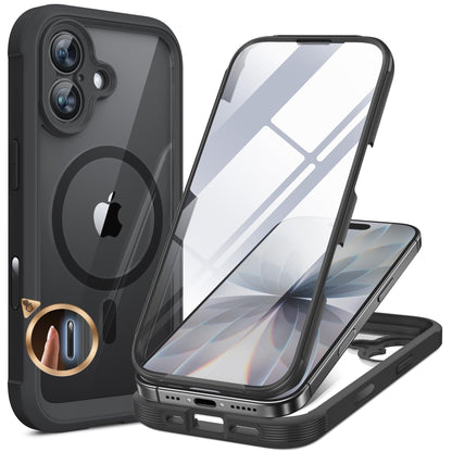 Miracase for iPhone 17 Case 6.3'', Full-Body Bumper Military Grade Drop Protection Outdoor Phone case with Built-in Glass Screen &Camera Control,Easy Installation,No Gap,Compatible with MagSafe,Black 🍁 All In One Marketplace Canada