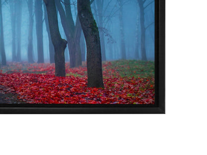 Leinwandbild - Blaue Nebelbäume - Wandkunst