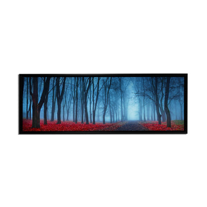 Leinwandbild - Blaue Nebelbäume - Wandkunst