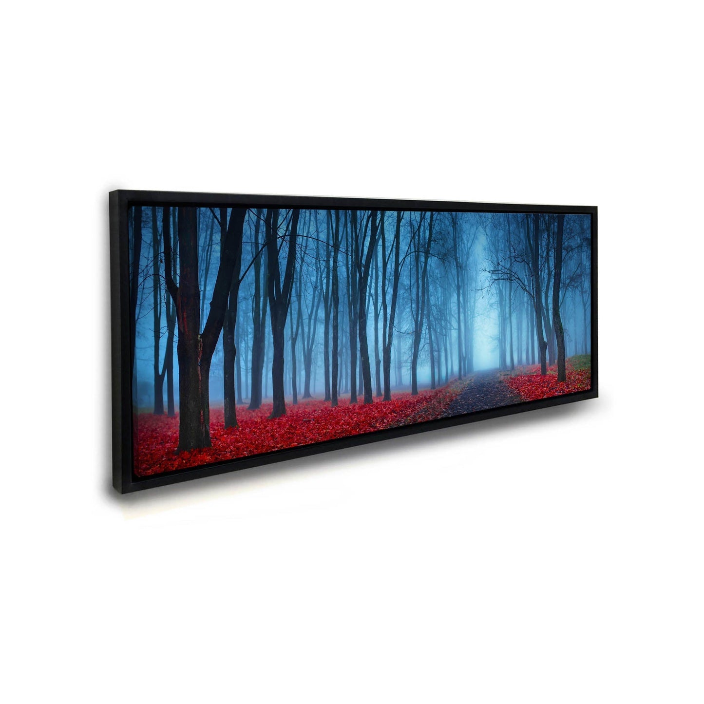 Leinwandbild - Blaue Nebelbäume - Wandkunst