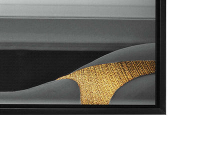 Leinwandbild Wandkunst Schwarze und goldene Kurven - Kunst -