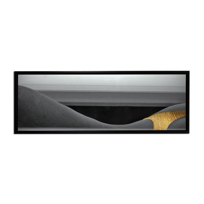 Leinwandbild Wandkunst Schwarze und goldene Kurven - Kunst -
