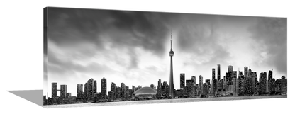 Toronto und CN Tower in Schwarz-Weiß – Stadtpanorama