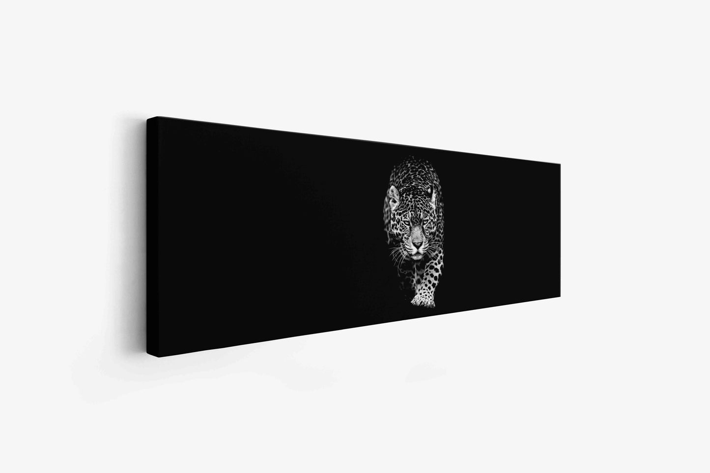 Leopard in Schwarz-Weiß 183 x 61 cm