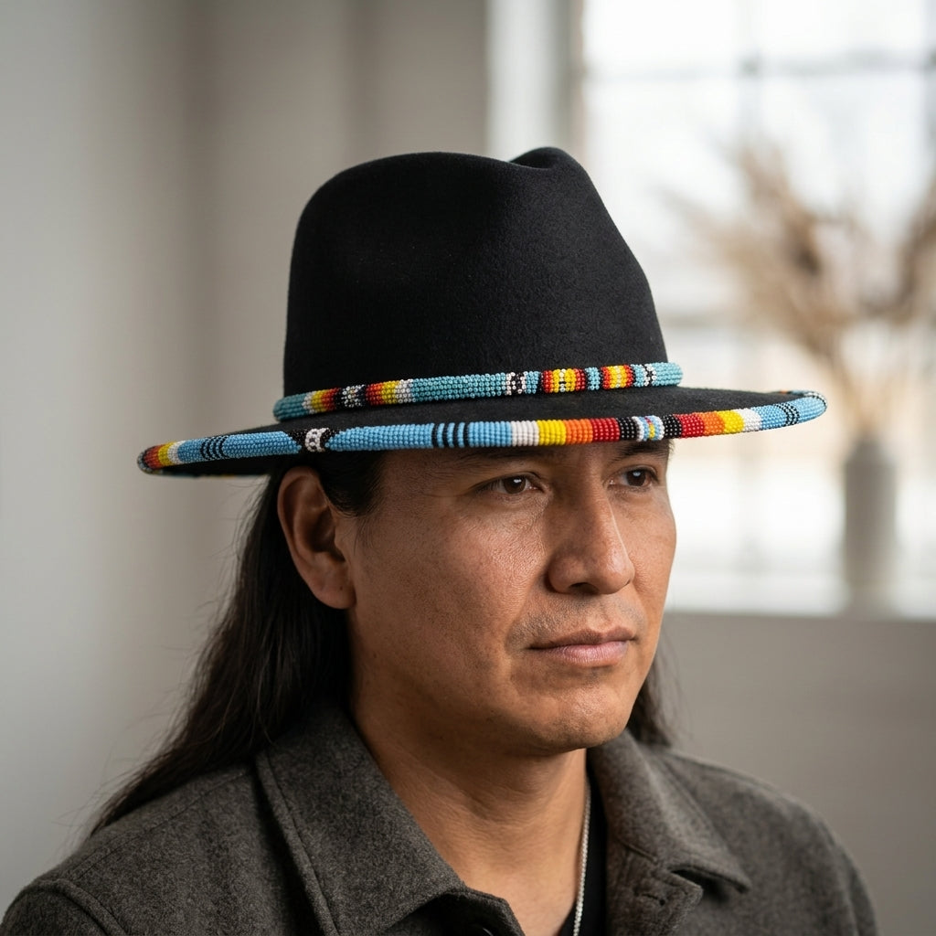 Size-62 Handmade Beaded Hat