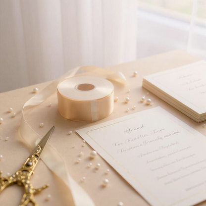 Satin Ribbon Double Face-Light Peach  #714- 3.8 cm Wide