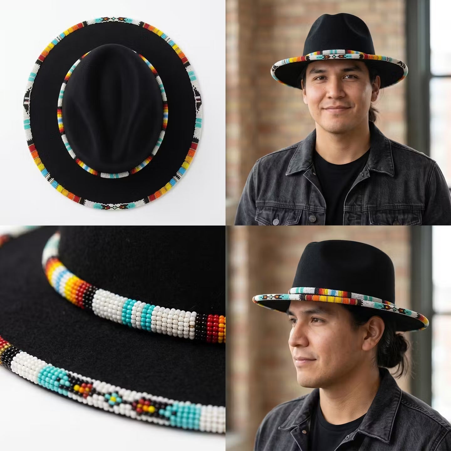 Size-62 Handmade Beaded Hat
