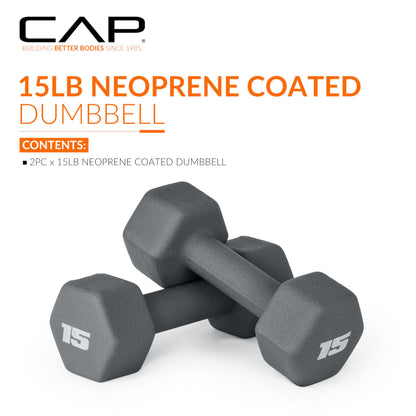 CAP Barbell 15 lb Neoprene Dumbbells – Pair | Ash 🍁 All In One Marketplace Canada
