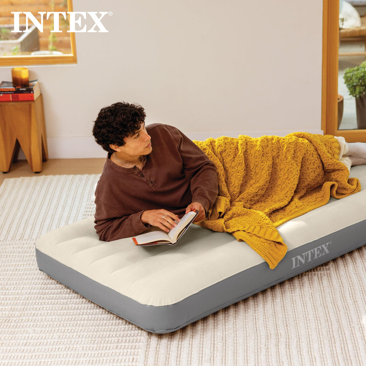 INTEX 64101E Dura-Beam Standard Single-High Air Mattress: Fiber-Tech – Twin Size – 10in Bed Height – 300lb Weight Capacity – Pump Sold Separately 🍁 All In One Marketplace Canada