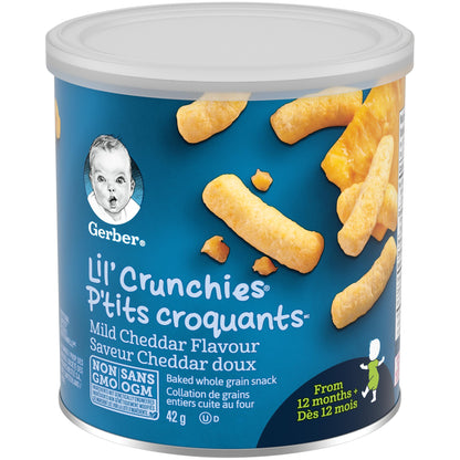 GERBER Lil’ Crunchies Mild Cheddar Flavour Toddler Snacks, 6 Boxes, 252 g 🍁 All In One Marketplace Canada